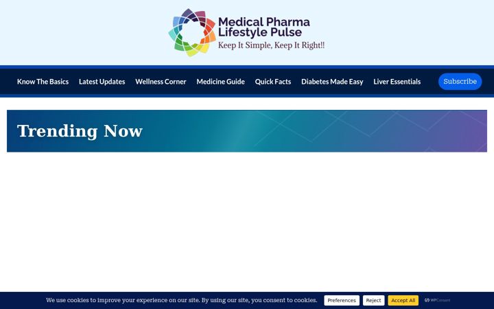Screenshot of medicalpharmalifestylepulse.com