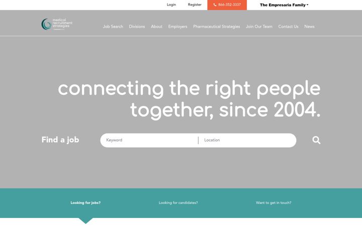 Screenshot of medicalrecruitmentstrategies.com