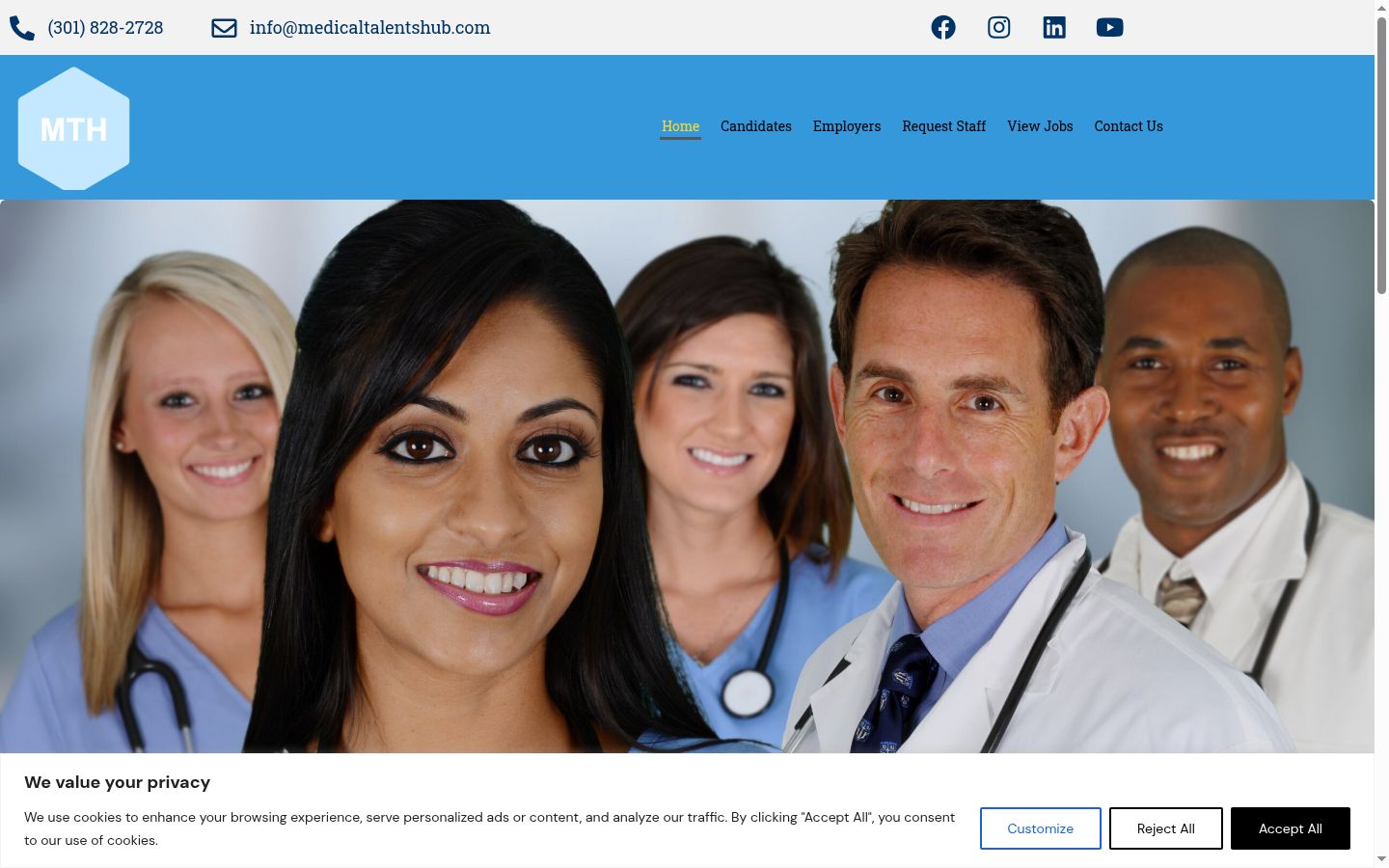 Screenshot of the consent banner shown before any interaction