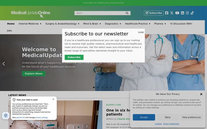 Screenshot of medicalupdateonline.com