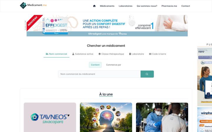 Screenshot of medicament.ma