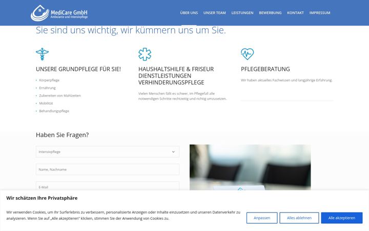 Screenshot of medicare-pflegedienst.com