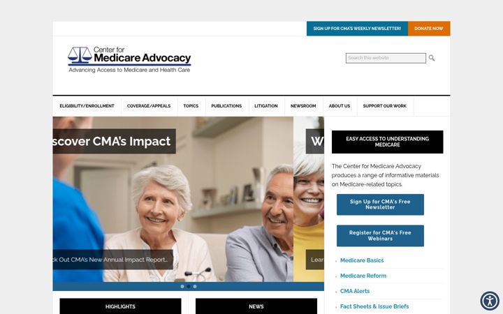 Screenshot του medicareadvocacy.org