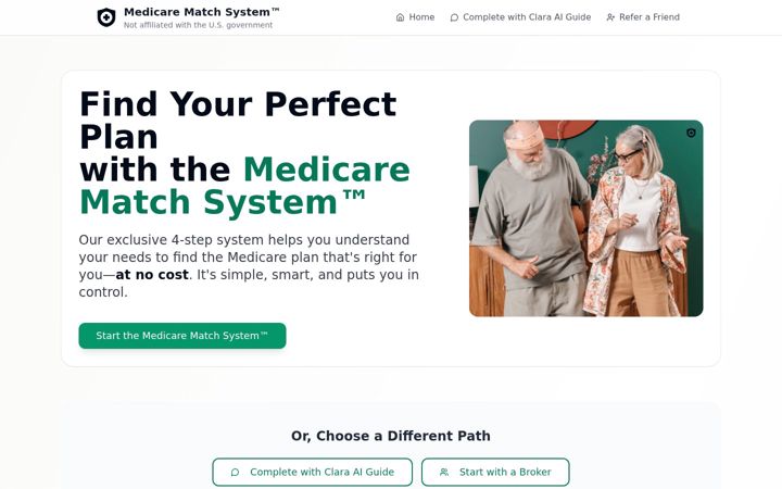 Screenshot of medicarematchsystem.com
