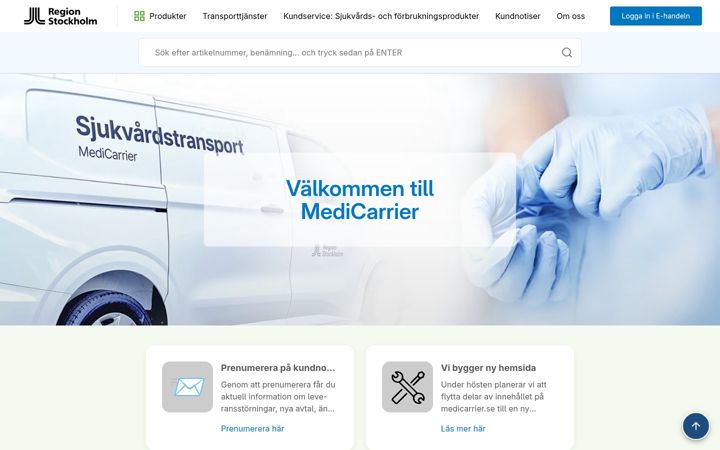 Screenshot του medicarrier.se