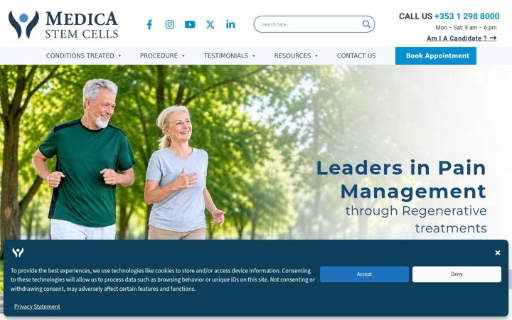 Screenshot of medicastemcells.com