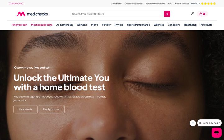 Screenshot of medichecks.com