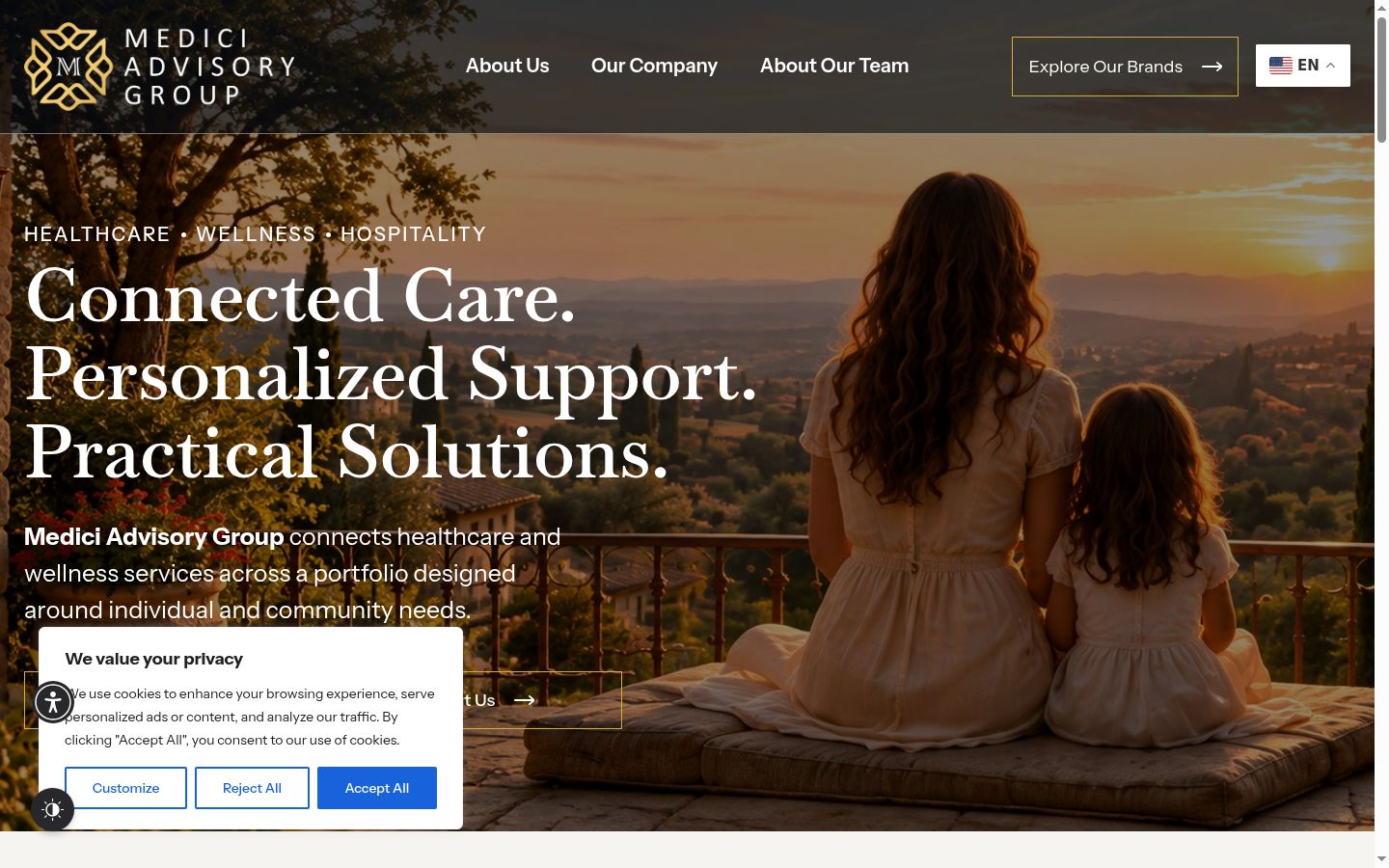 Screenshot of the consent banner shown before any interaction