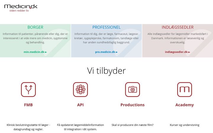 Screenshot of medicin.dk