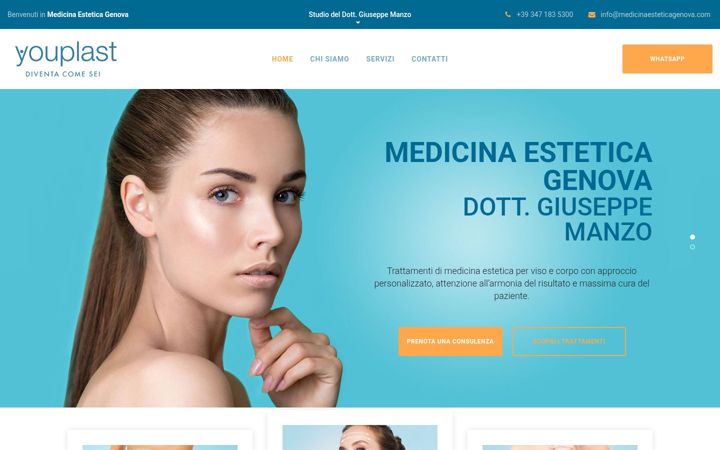 Screenshot stránky medicinaesteticagenova.com