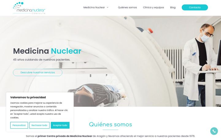 Screenshot of medicinanuclearzaragoza.com
