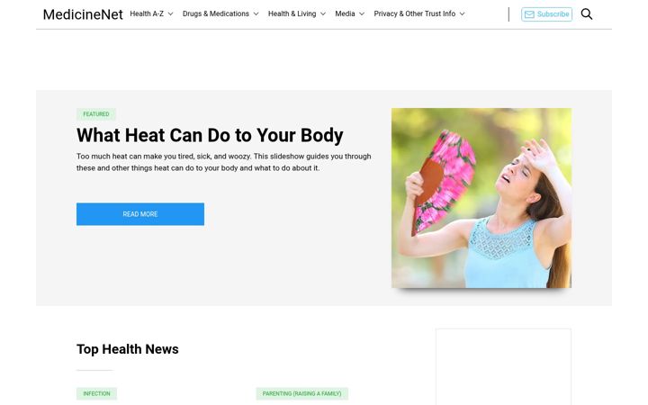 Screenshot di medicinenet.com