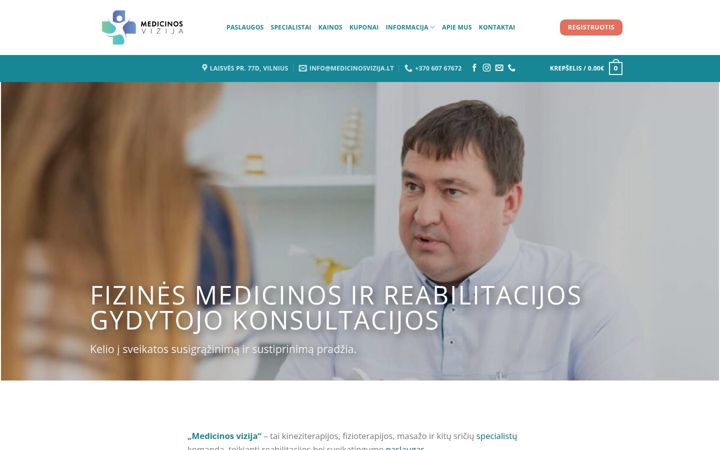 Snimka zaslona za medicinosvizija.lt