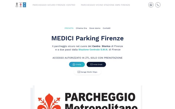 Екранна снимка на mediciparkingfirenze.it
