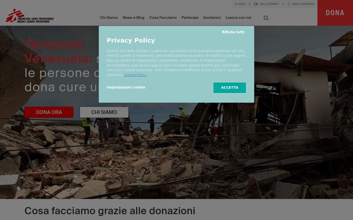 Screenshot of medicisenzafrontiere.it