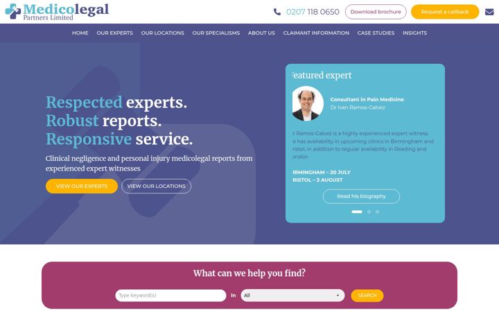 Screenshot van medicolegal-partners.com
