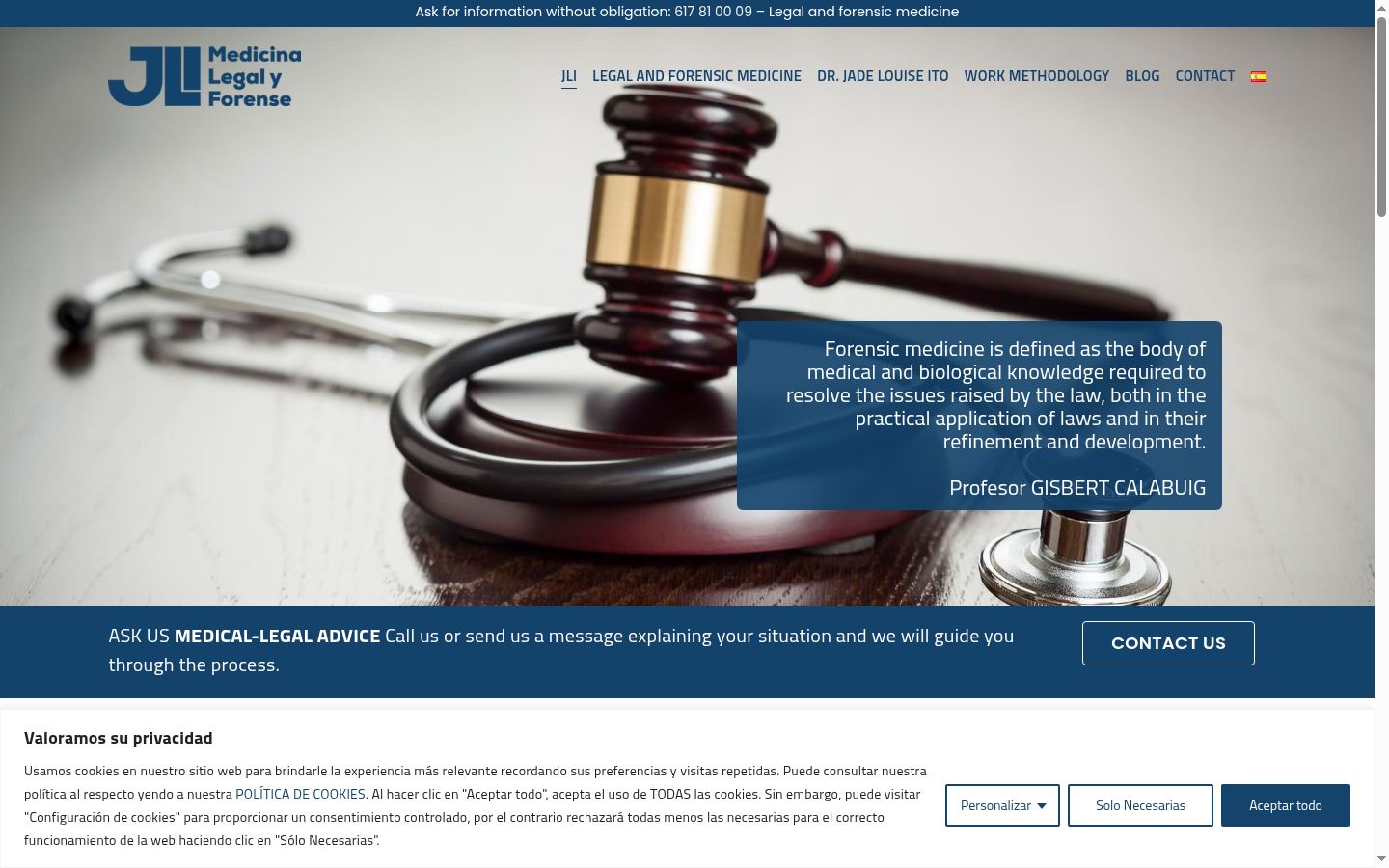 Captura de ecrã do banner de consentimento apresentado antes de qualquer interação
