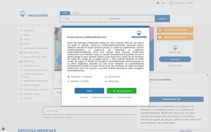 Screenshot of medicover.ro