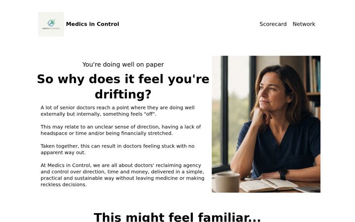 Screenshot of medicsincontrol.com