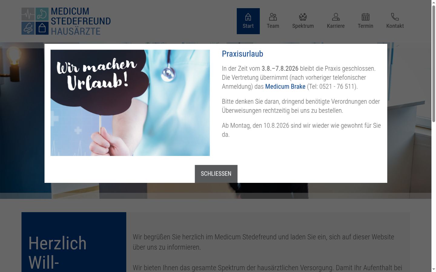 Screenshot van de toestemmingsbanner zoals getoond vóór enige interactie