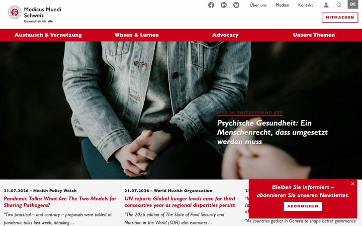 Screenshot of medicusmundi.ch
