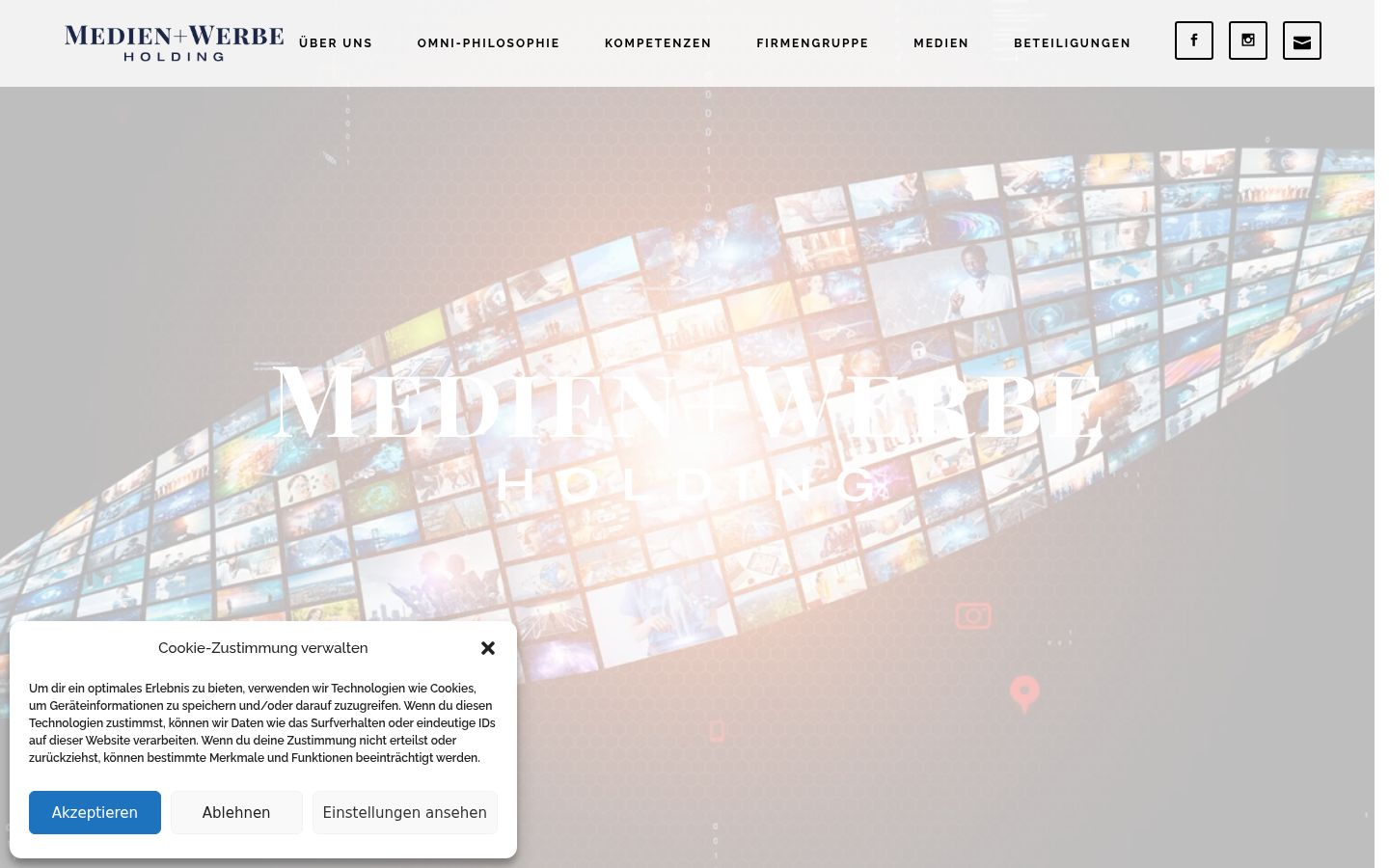 Screenshot des Einwilligungsbanners vor jeglicher Interaktion