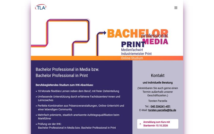 Screenshot of medienfachwirt.com