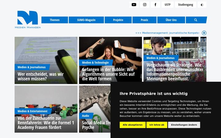 Posnetek zaslona medienmanagen.at