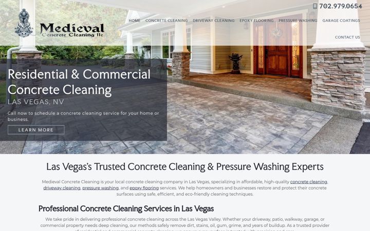 Screenshot of medievalconcretecleaning.com