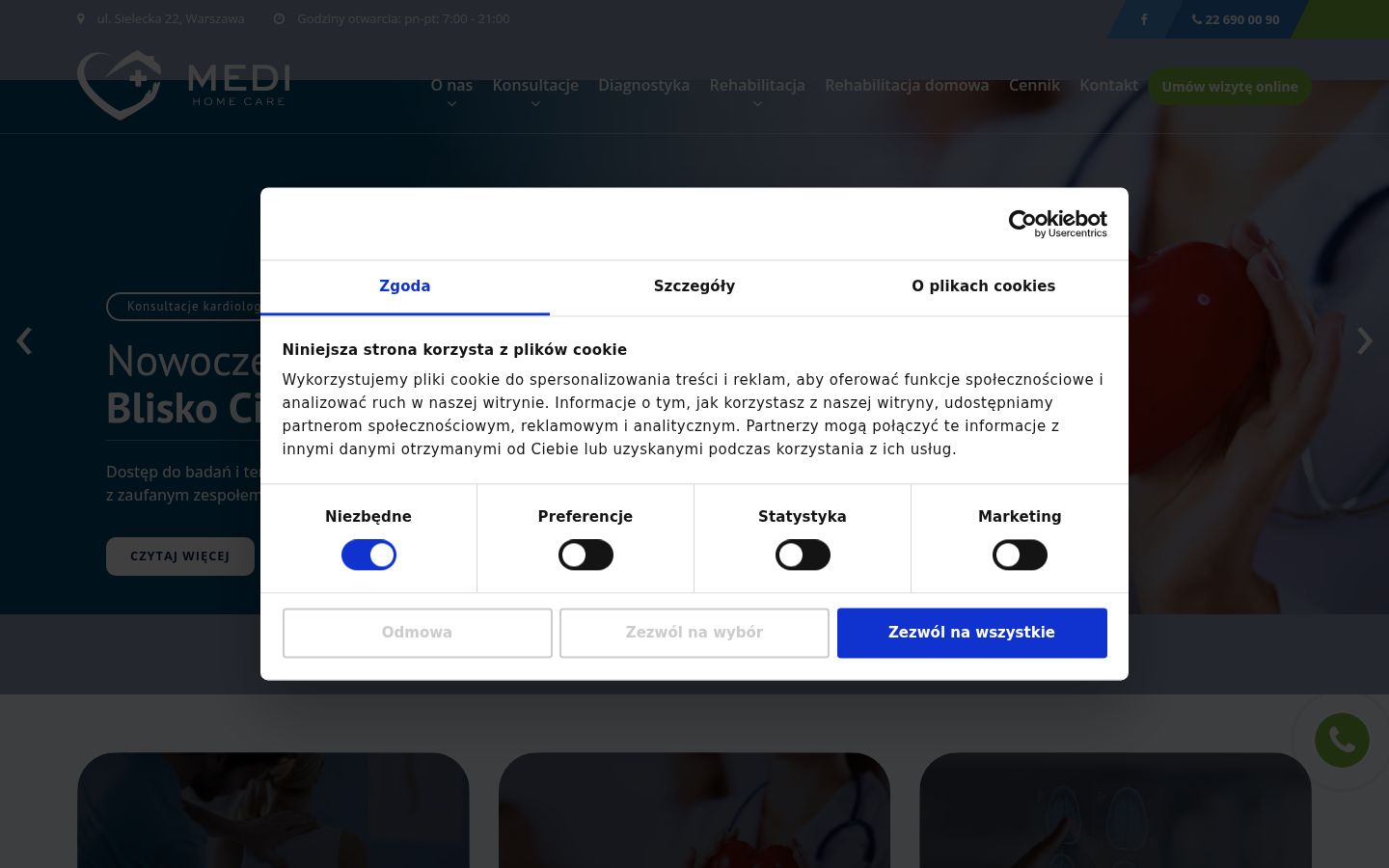 Captură de ecran a bannerului de consimțământ afișat înainte de orice interacțiune