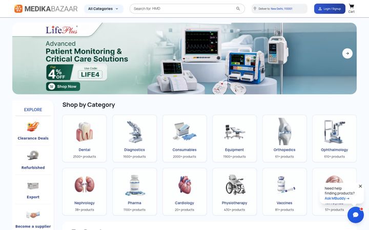 Screenshot of medikabazaar.com