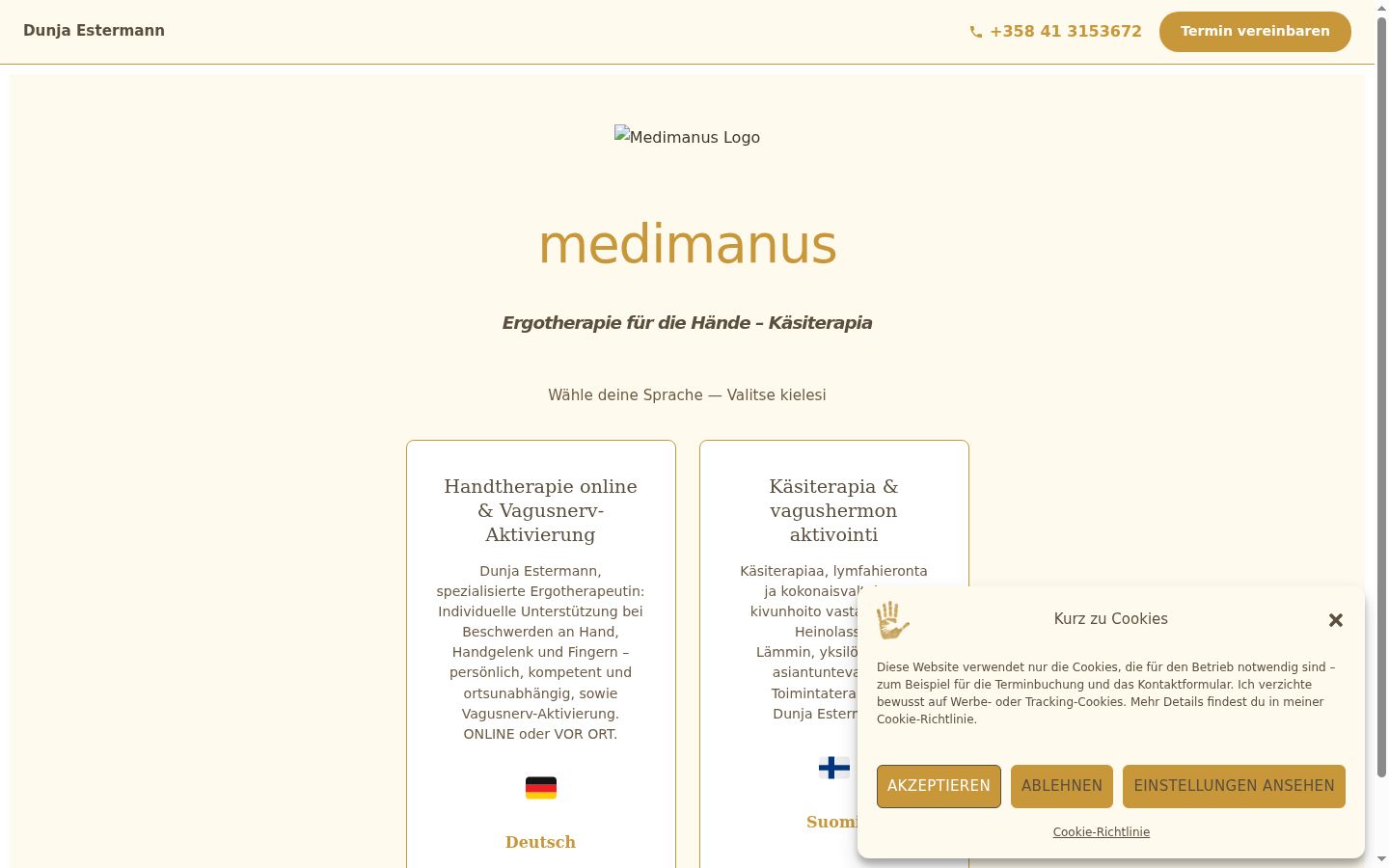 Screenshot tal-banner tal-kunsens muri qabel kwalunkwe interazzjoni