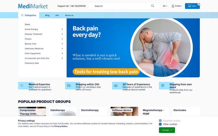 Screenshot of medimarket.com
