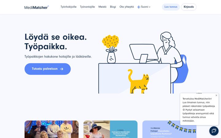 Captura de ecrã de medimatcher.fi