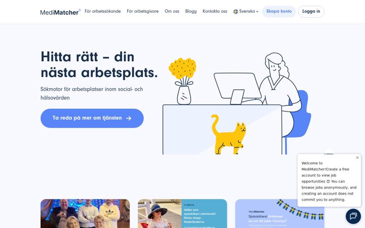 Zrzut ekranu medimatcher.se