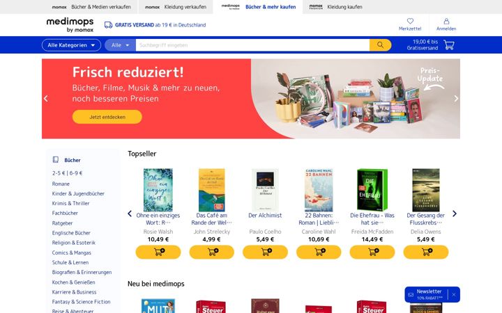 Snimka zaslona za medimops.de