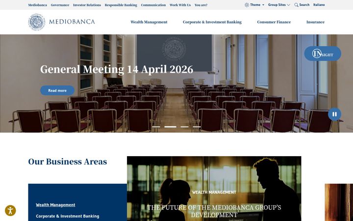 Screenshot of mediobanca.com