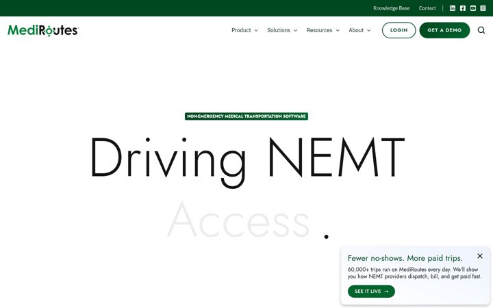 Screenshot van mediroutes.com