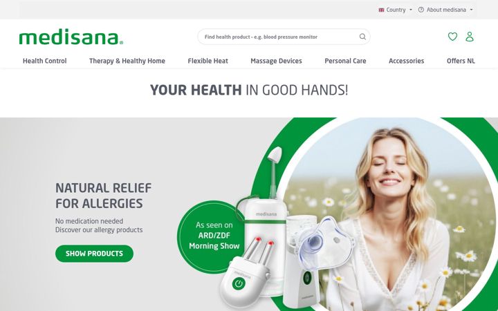 Screenshot of medisana.com
