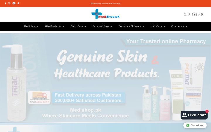 Screenshot of medishop.pk