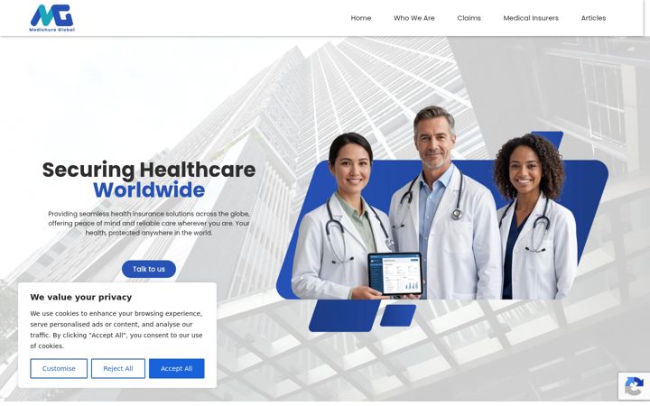 Screenshot of medishureglobal.com