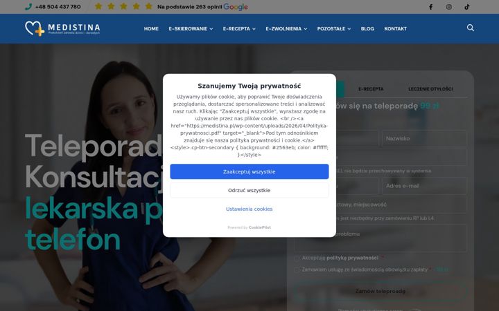 Screenshot von medistina.pl
