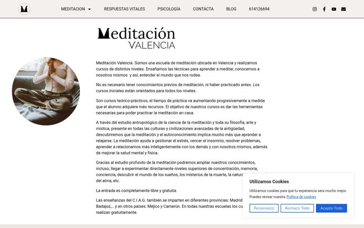 Screenshot of meditacionvalencia.com