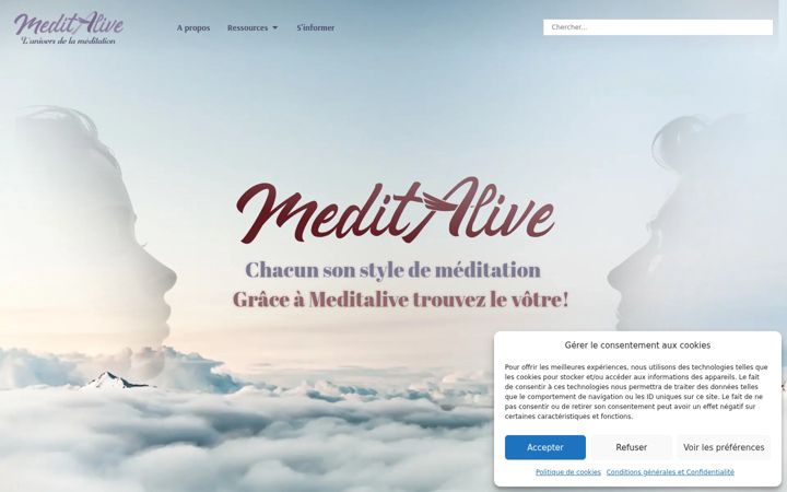 Screenshot of meditalive.com