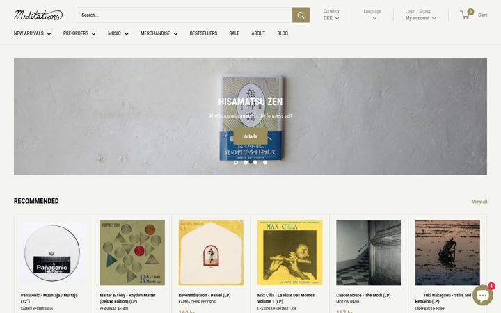 Screenshot of meditations.jp