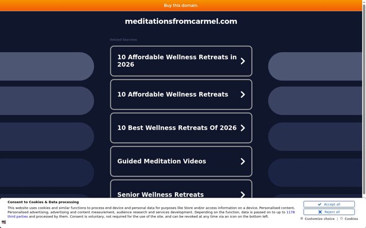 Screenshot of meditationsfromcarmel.com
