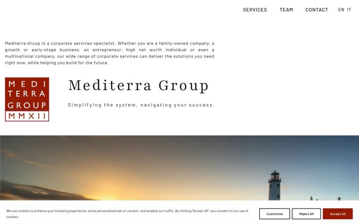 Screenshot of mediterragroup.com
