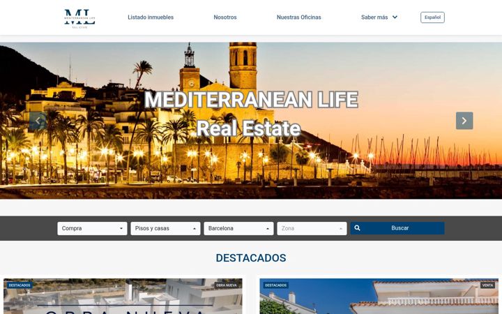 Screenshot of mediterraneanlifesitges.com