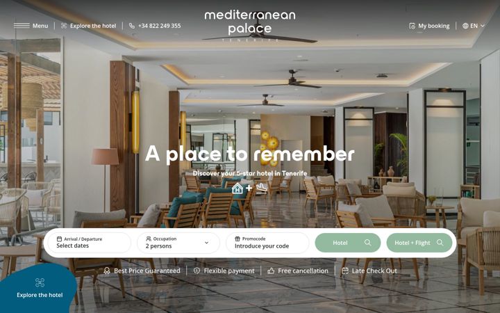 Screenshot of mediterraneanpalacehotel.com