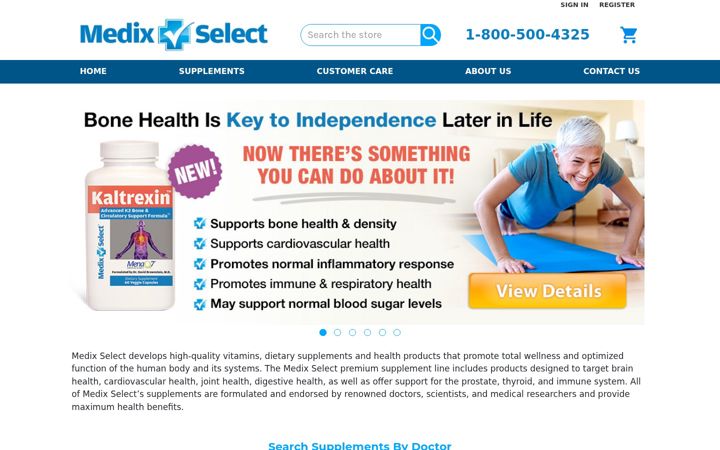 Capture d'écran de medixselect.com
